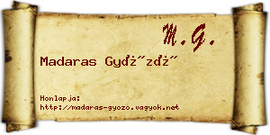 Madaras Győző névjegykártya